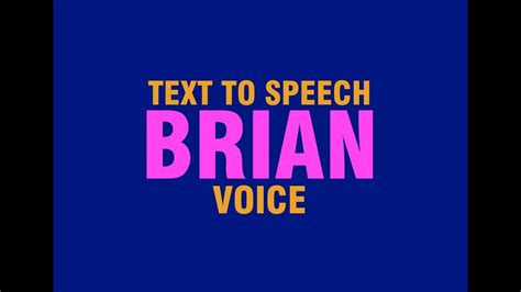 Easily convert your written text into natural sounding voice in up to 50 different languages andor accents. . Brian voice text tospeech